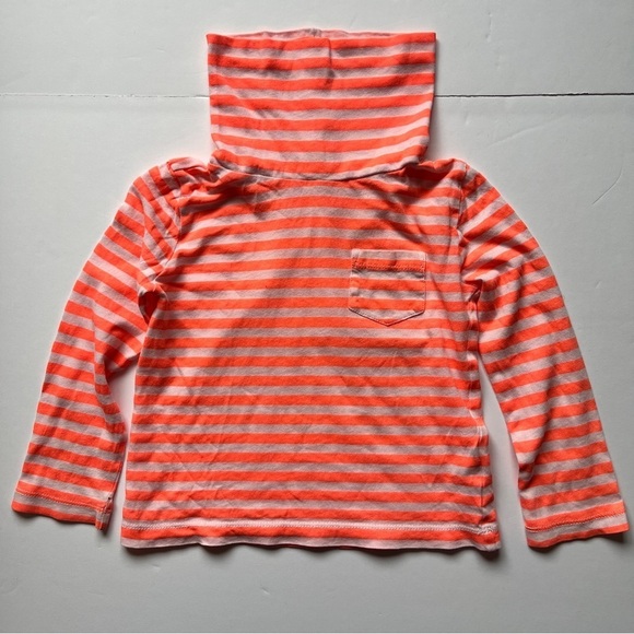 Crewcuts J. Crew Kids Orange White Striped Light Knit Turtleneck Shirt Top  Sz 2 - Picture 1 of 10